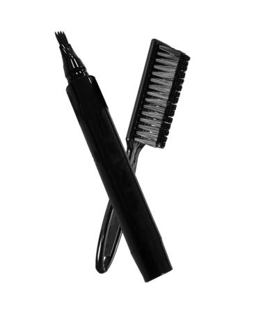 QUR 2pcs/lot Beard Pen & Beard Brush Mustache Dyeing Shaping Tools Beard Enhancer Black