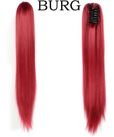 prinfantasy Halo Hair Extension Long Straight Claw on Ponytail Hair Piece Soft Pony Tail Hairpieces Synthetic Red Clip In Ponytail Hair Extensions MW178 GBMW178 22 inch - Buy Online on SooperMarket.com