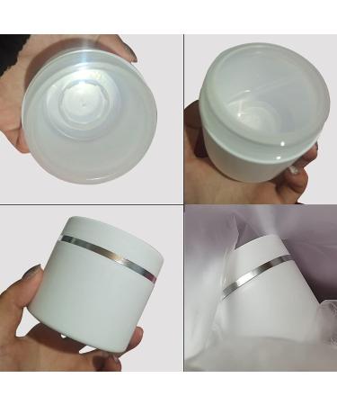 Zeoabsy 4-Pack 30ml Matte White Double-Walled Plastic Cream Canisters | Screw Cap with Silver Edge | Ideal for Gels Creams Ointments & Snacks - International Shipping Available - Buy Online on SooperMarket.com