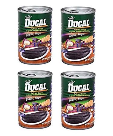 DUCAL Frijoles Negros Volteados Molidos 4 PACK 425 gr. c/u | Refried Black Beans 4 PACK 15 oz. each.
