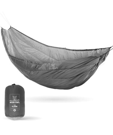 Wise Owl Outfitters Hammock Underquilt for Camping Hammock - Insulated Synthetic Underquilt for Single and Double Hammocks Grey