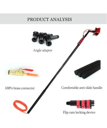 Cleaning Brushes Carbon Fiber Telesrod Washing Set Equipment Telesextension Pole Cleaning for Window Glass Wall Photovoltaic Panel Cleaning Trucks Windows/12Ft/3.6M 55cm Brush Head 9M/30FT - Buy Online on SooperMarket.com