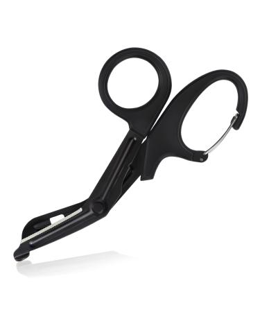 GRICARE Trauma Shears Medical Scissors with Carabiner 7.5 Bandage Nursing Scissors Premium Fluoride-Coated Surgical Scissors for Nurses Doctors Nursing Students First Aid EMT and EMS Black