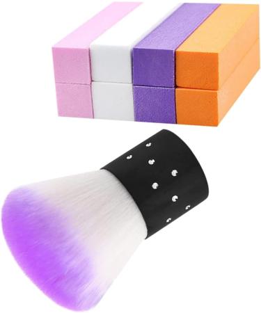 minkissy 1 Set Nail Block Bulk Nail Files Sand Paper Nail Sanding Buffer Nail Art Brush Nail Brush Remover Buffer Block Tools Nail Cleaner Brush Nail Polish Block Purple Paint Manicure - Buy Online on SooperMarket.com