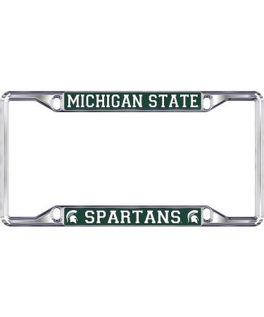 NCAA License Plate Frame Silver Michigan State Spartans Silver One Size