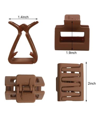 4Pcs Neutral Matte Hair Claw Clips Set for Thick Hair - Small Square & Banana Clips Hair Accessories for Women - Buy Online on SooperMarket.com