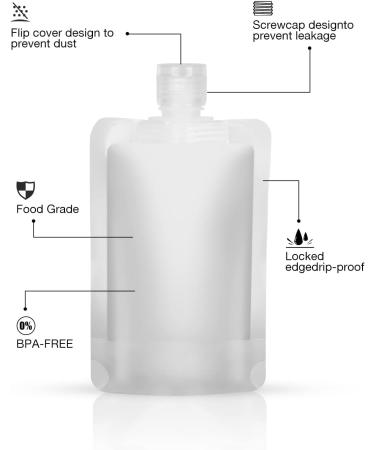 Pnyxeass 20 Pack TSA Approved Travel Containers | Leak-proof Toiletry Bottles | Portable Squeeze Pouches for Shampoo, Conditioner, Lotion | Travel Accessories - Buy Online on SooperMarket.com