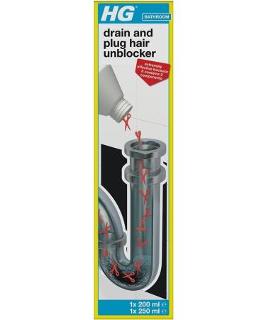 HG 2 X Hair Unblocker 200 ml + 250 ml First aid for Blocked Bathroom drains