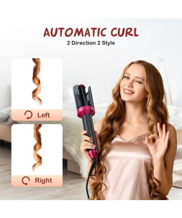 Automatic Curling Iron - 1 Inch Ceramic Ionic Auto Hair Curler with Adjustable Heat Fast Heating & Safety Features - Buy Online on SooperMarket.com