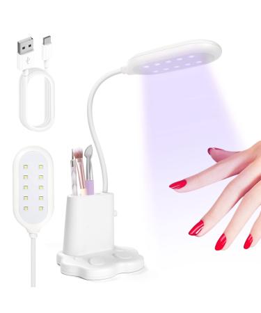 Saviland U V Light for Nails  30W U V LED Nail Lamp 360 Rotatable Hands-Free LED Lamp 2-in-1 Nail Dryer with Nail Brush Holder Nail Art Curing Lamp for Nail Salon Manicure Home DIY, White