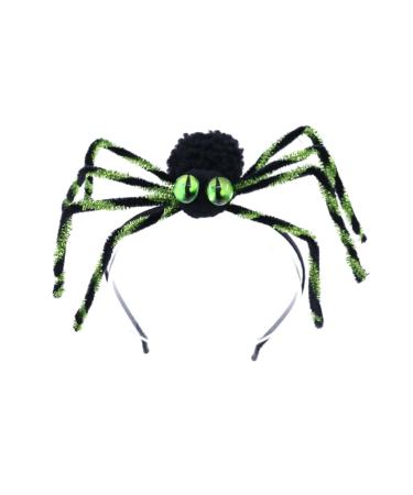 JSGHGDF Funny Araneid Birthday Party Spiderling Headwear Hair Halloween Costume Hairband Green