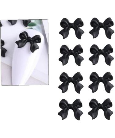 50pcs Bow Resin Nail Art Decorations | 3D Bowknot Nail Charms for Manicure | Black DIY Jewelry Accessories - Buy Online on SooperMarket.com
