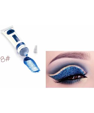 Liquid Eye Shadow | 9 Color Glitter Sequins Gel | Shiny Festival Style Ultra Pigmented Eye Shadow Puchen 08 - Buy Online on SooperMarket.com