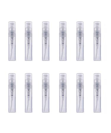 12 x 3 ml of clear mini-glass spray bottles empty refillable perfume make-up atomizer portable travel cosmetic trial bottles containers transparent 3 ml