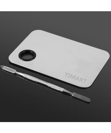 Yimart Stainless Steel Cosmetic Makeup Mixing Palette with Spatula - Professional Grade Beauty Tool - Buy Online on SooperMarket.com
