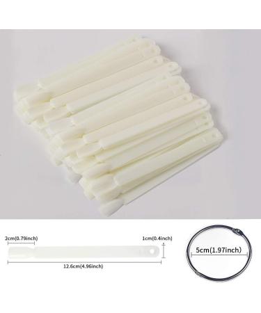 100 PC Hedmedum False Nail Art Tips Display Sticks with Metal Split Ring - White Color Swatch Sticks for Salon & Gel Polish Practice - Buy Online on SooperMarket.com