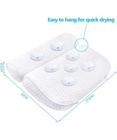 AmazeFan Bath Pillow with 4D Air Mesh Technology | 7 Suction Cups | Head, Back, Shoulder, and Neck Support | Fits All Bathtub, Hot Tub, and Home Spa - US Patent Design - Buy Online on SooperMarket.com