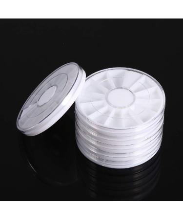 Ctaer Nail Wheel 6 6 5 Set of 6 Pieces 12 Compartments Rhinestone Nail Art Decor Empty Wheel Box Storage Container