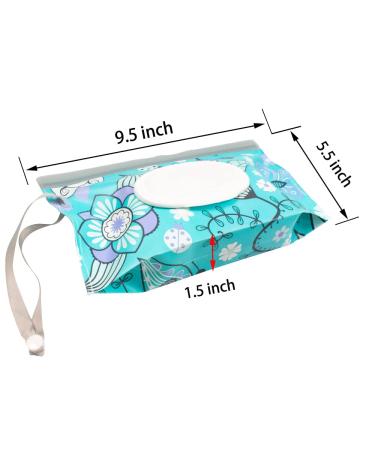 LESHANE Baby Wipe Dispenser 4 Pack Portable Refillable Holder - Floral Design | Travel Wet Wipe Pouch | Lightweight & Reusable - Buy Online on SooperMarket.com