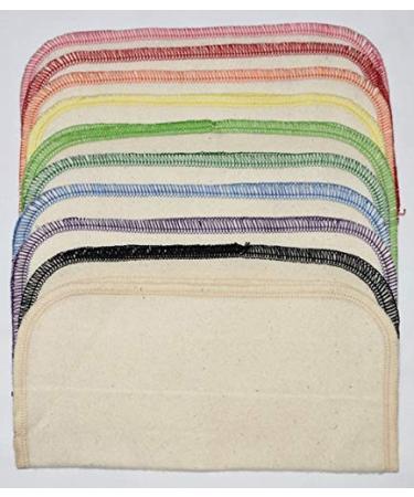 Organic Flannel Washable Baby Wipes 8x8 - Set of 10 | 1 Ply, Organic Thread, Crayon Palette - Buy Online on SooperMarket.com