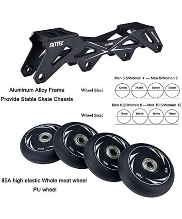 Professional Inline Skates for Men and Women | Comfortable Speed Racing Skates | Beginner Roller Skates | Black | Size Men 5.5/Women 6.5 - Buy Online on SooperMarket.com