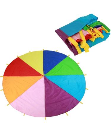 Kids Parachute: Giant Multicolored Play Canopy with 16 Handles - Indoor & Outdoor Toy for Teamwork and Fitness | 3.6m/142 - Buy Online on SooperMarket.com