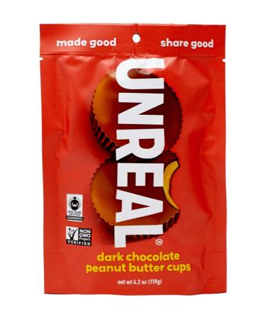 Unreal Dark Chocolate Peanut Butter Cups, 4.2 oz