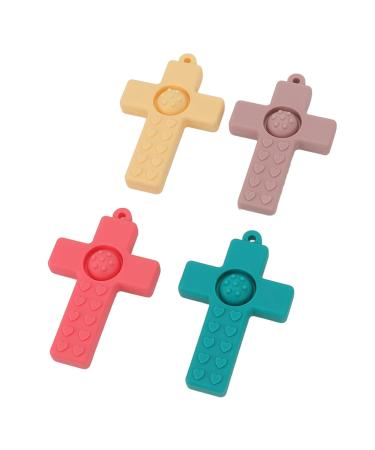 4Pcs Silicone Baby Teether Toy - Infant Teething Relief for Sore Gums | Chew Toys for Comfort - Buy Online on SooperMarket.com