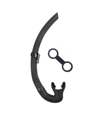 SACBOLA Silicone Snorkel for Diving, Free Diving and Diving Fishing and Underwater Hockey or Snorkeling BLACK