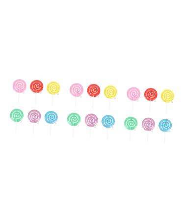 ibasenice 18 Pcs Lollipop Model Tree Hanging Ornaments Candy Cane Decoration Lollipop Props Miniature Landscape Decor Rainbow Swirl Lollipop Toys Models Plastic Child House Window 6X3.2CMx3pcs 1