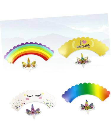 Warmhm Cake Decorations 96pcs Paper Cups Decorate Cake Unicorn Cupcake Wrappers - Buy Online on SooperMarket.com