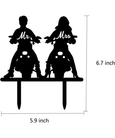 Motorcycle Wedding Cake Topper Ride with Me Forever Cake Topper Funny Mr & Mrs Cake Topper for Wedding/Anniversary/Bridal Shower Party Decor - Buy Online on SooperMarket.com