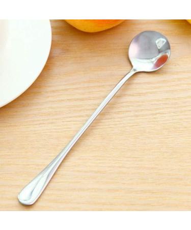 BCDlily Stainless Steel Dinner Spoons Long Handle Tea Coffee Spoons Cutlery Tableware Home Kitchen Dessert Spoon Gift (Silver 2) - Buy Online on SooperMarket.com