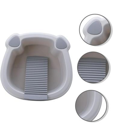 1 Set wash basin Clothes Hand Wash Board laundry bucket washing up basin underwear child pan Grey 30x29cm - Buy Online on SooperMarket.com
