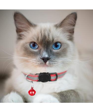 Hepplly 6-Pack Quick Release Reflective Cat Collars with Bell - Red Kitten Accessories for Safety & Style - Buy Online on SooperMarket.com