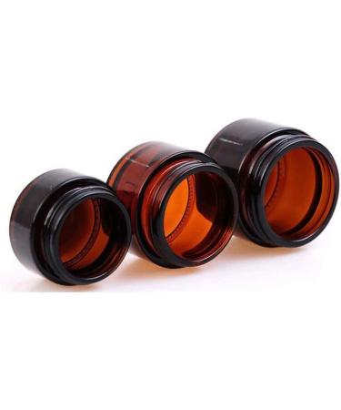 3 PCS Brown Glass Refillable Cosmetic Jars | Empty Face Cream & Lip Balm Containers (30 ml) - International Shipping Available - Buy Online on SooperMarket.com