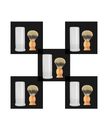 Set of 5 Shaving Brush Travel Case Gift Shaving Brush Case for Birthday Holiday Party 5 Sets (Transparent)