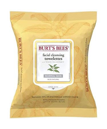 Burt's Bees Sensitive Facial Cleansing Towelettes with White Tea Extract - 30 Count (Pack of 2)