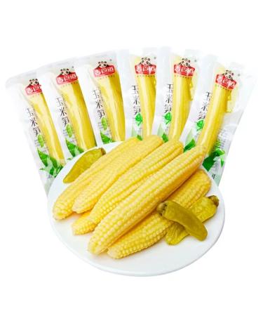 Small Corn bamboo shoots Small young corn 24g/bag hot and Spicy fresh crispy bamboo shoot crunchy tender corn vegetarian grain snack Spicy strips Latiao Chinese snack gift pack (Pickled Pepper 30bag) Pickled Pepper 30bag