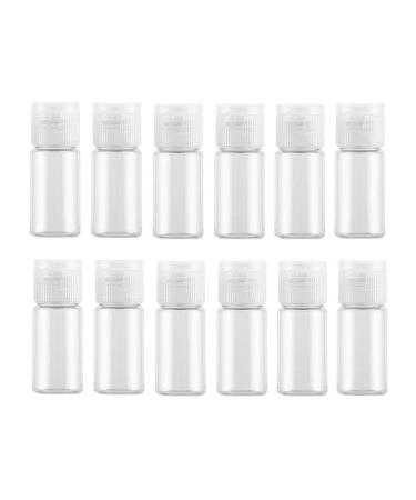 12 pieces 10 ml 0.34 ounce emptiness Refillable transparent plastic bottle with flip lid portable perfume toner makeup glass bottle holder cosmetics storage container