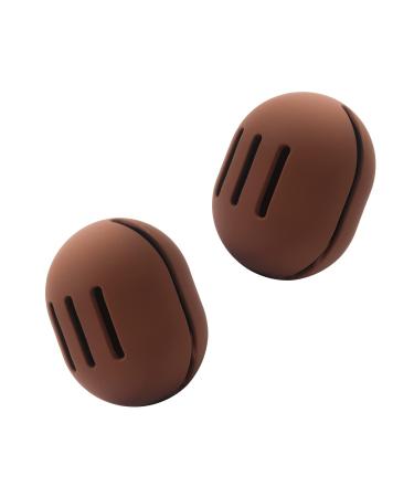 FERYES 2 PCS Makeup Sponge Holder - Silicone Beauty Blender Case Makeup Sponge Holder for Travel Brown 2 Pcs
