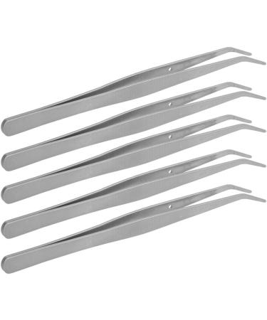 Curved Stainless Steel Overlocker Machine Tweezers - 5Pcs Sewing Accessories - Buy Online on SooperMarket.com
