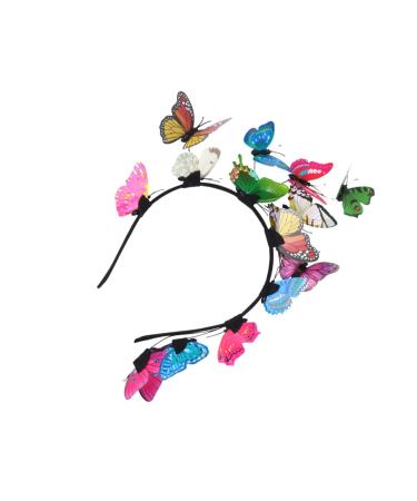 Gogogmee Hair Accessories Bride Headband Wedding Hairband Bride Hair Clip Butterfly Headband Birthday Headband Turbins for Ladies Head Hoop Cosplay Hairpin Hair Bands Creative Headwrap