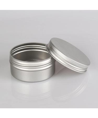 Zeoabsy 10-Piece Silver Aluminum Tins - 80ml Round Screw Cap Cans for Cosmetics Candles & Ointments | Includes 5 Spatulas & Label - Buy Online on SooperMarket.com