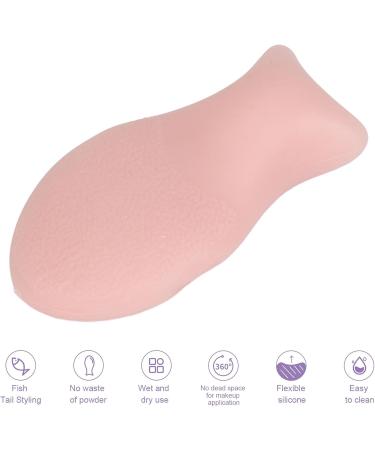 Silicone Makeup Puff Elastic Fish Tail Shape Powder Puff Beauty Tools Reusable for Wet And Dry - Buy Online on SooperMarket.com