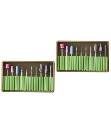 Beavorty 2 Sets nails kits Manicure sand tool nail file electric nail file bits Diamond Nail Bit tungsten carbide nail drill Nail Art supplies nail bits nail drill bits pedicure suite 5x1cmx2pcs Greenx2pcs