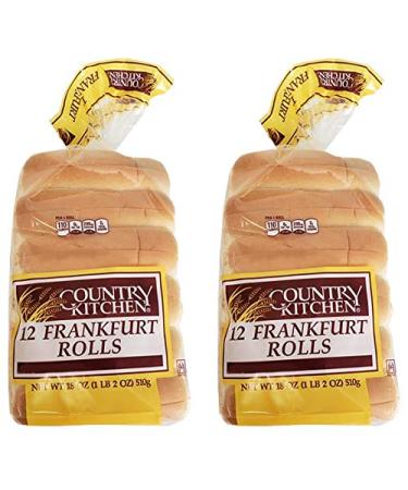 Country Kitchen Frankfurter Rolls for Hot Dogs or Maine Lobster - Pack of 12 or 24 Count 1.12 Pound (Pack of 2)