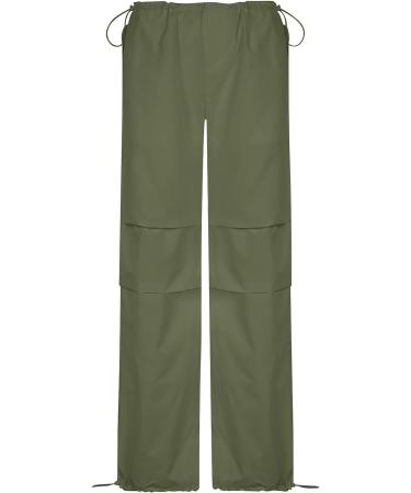 Gufesf Women's Y2K Cargo Pants Baggy Low Waist Wide Leg Streetwear with Big Pockets - Ak-a-green Small - Buy Online on SooperMarket.com
