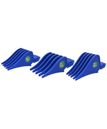 BESTBOMG 3Pack Clipper Guards Premium Compatible with Wahl Hair Clippers Trimmers Blue 3 Pack