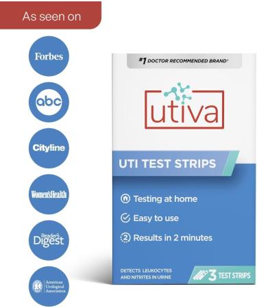 Utiva UTI Test Strips Home Test Kit for Urinary Tract Infection Clinically Accurate Results in 2 Minutes Urine Test Strips for Women and Men 3 Individual At Home UTI Tests 3 count (Pack of 1) - Buy Online on SooperMarket.com